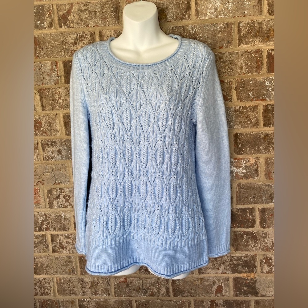 Talbots Preppy Cable Knit Crewneck Sweater Size Small
